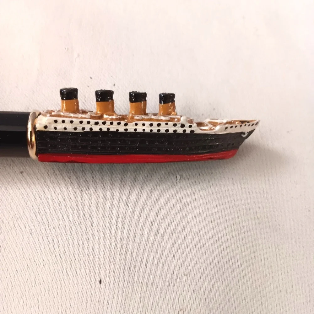 Play Pens RMS Titanic Ship 3D Sculptural‎ Ballpoint Pen Black Gold Nautical Gift